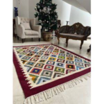 Oriental Hand woven Egyptian Kelim/Kelem rug, Diamond pattern, 100% Pure Cotton - Image 3