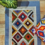 Oriental Hand woven Egyptian Kelim/Kelem rug, Diamond pattern, 100% Pure Cotton - Image 8