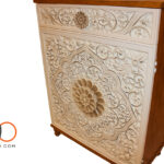Decoupage flower shoe cabinet, modern wood, with the best materials, 100% Egyptian hands - Image 2