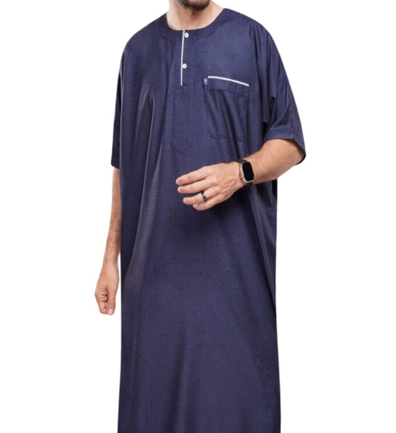 IKAF Premium Men’s Half Sleeve Linen Galabiya – Style 32-24