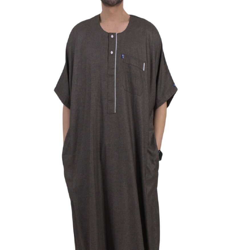 IKAF Premium Men’s Half Sleeve Linen Galabiya – Style 32-24